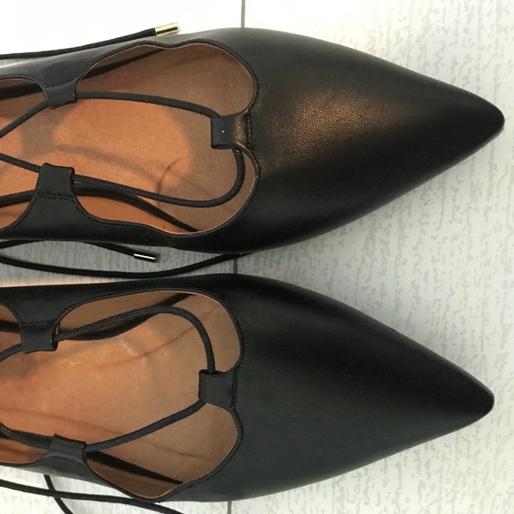 Topshop Shoes - Topshop Black Kingdom Laceup Flats